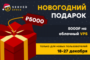 С наступающим 2024 годом! Получите 5 000 бонусных рублей на счет в Serverspace