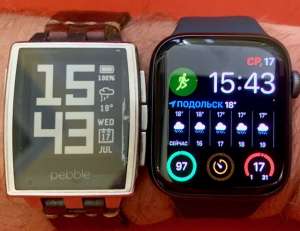 Apple Watch 4 (44 мм, 2019 г.) vs Pebble Steel Classic (2014 г.)