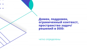 Домен, поддомен, ограниченный контекст, пространство задач/решений в DDD: четко определены