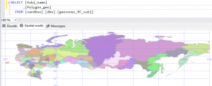 Создание таблицы субъектов РФ в формате Geography T-SQL (SQL Server)