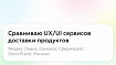 Сравниваю UX/UI сервисов доставки продуктов: Яндекс Лавка, Самокат, Сбермаркет, Ozon Fresh, Утконос